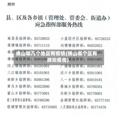 佛山哪几个地区有疫情(佛山哪个区有肺炎疫情)