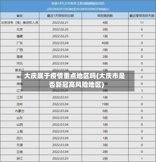 大庆属于疫情重点地区吗(大庆市是否新冠高风险地区)-第2张图片