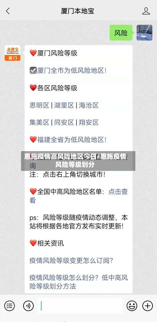 恩施疫情高风险地区今日/恩施疫情风险等级划分-第2张图片