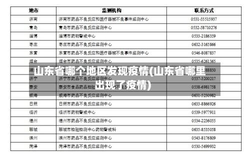 山东省哪个地区发现疫情(山东省哪里出现了疫情)-第2张图片