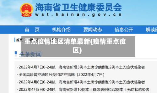 重点疫情地区清单最新(疫情重点疫区)