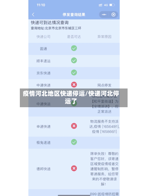 疫情河北地区快递停运/快递河北停运了
