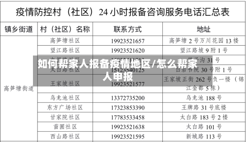 如何帮家人报备疫情地区/怎么帮家人申报